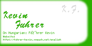 kevin fuhrer business card